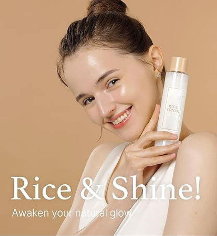 Shehluxe Glow Boost Rice Toner | Hydrating & Brightening Essence with Niacinamide | Vegan, Fragrance Free, Alcohol Free Skincare