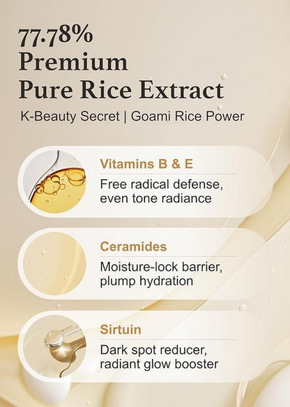 Shehluxe Glow Boost Rice Toner | Hydrating & Brightening Essence with Niacinamide | Vegan, Fragrance Free, Alcohol Free Skincare